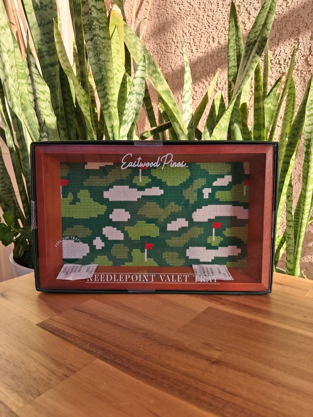 Eastwood Pines Needlepoint Valet Tray In Golf Design For Office/Desk/Decor